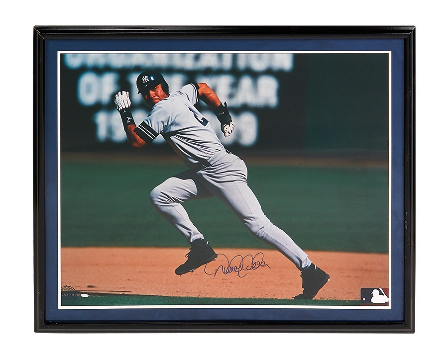 - Oversized Derek Jeter Signed Running Photo (Steiner)