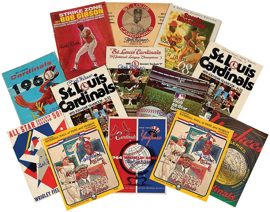 - Bob Gibson Signed Vintage Publication Collection (13)