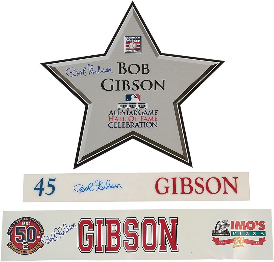 The Bob Gibson Collection - Bob Gibson Locker Identification Signs (3)