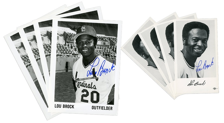 - Lou Brock Signed Promotional Photos (150)