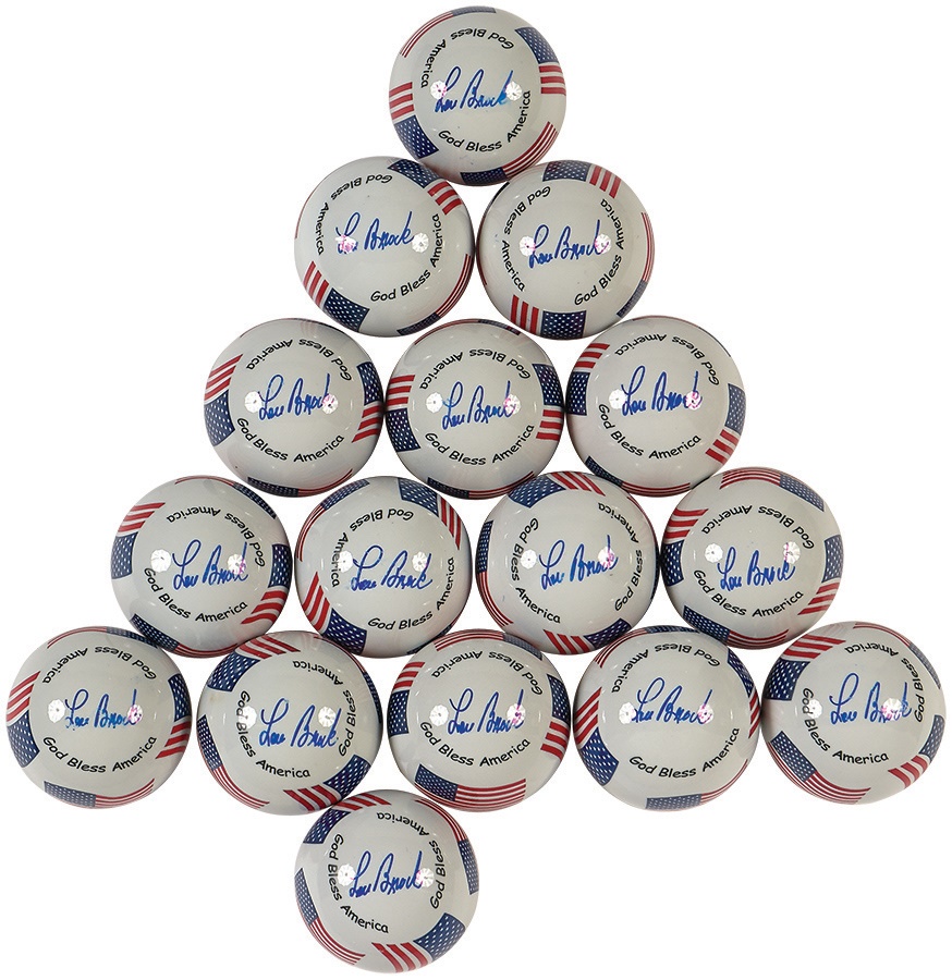 The Lou Brock Collection - Lou Brock Signed "God Bless America" Ceramic Spheres (25)