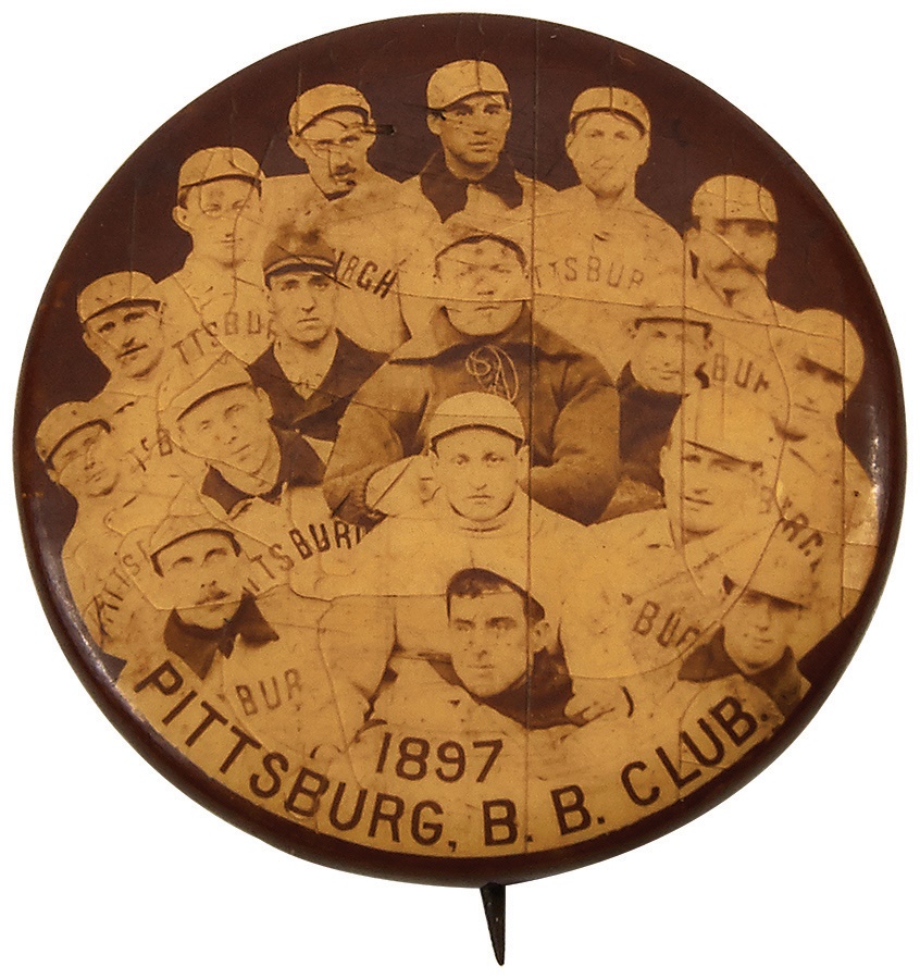 Tickets, Publications & Pins - 1897 Pittsburg Baseball Club Cameo Pepsin Pin