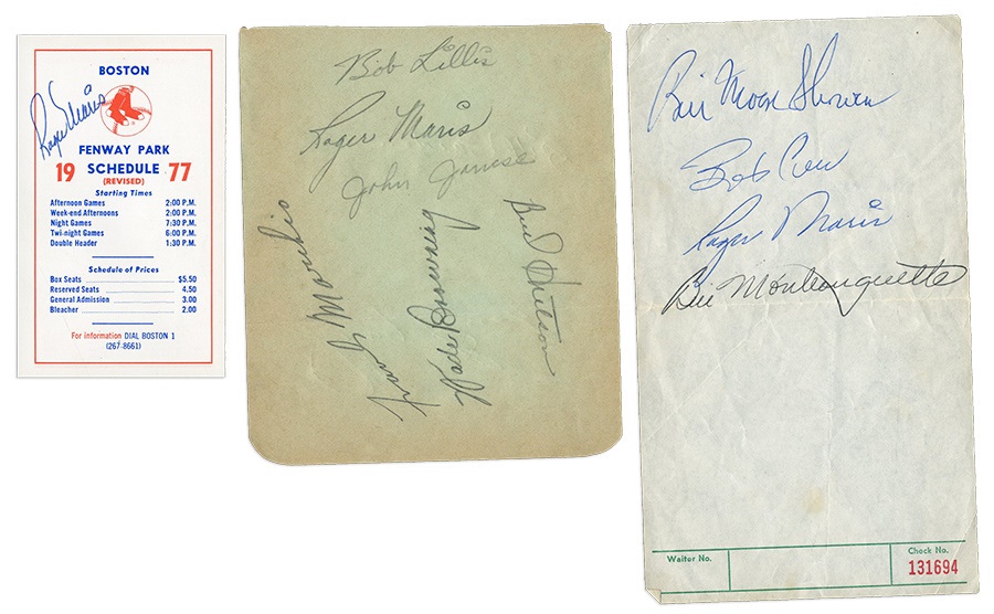 Mantle and Maris - Three Roger Maris Signatures