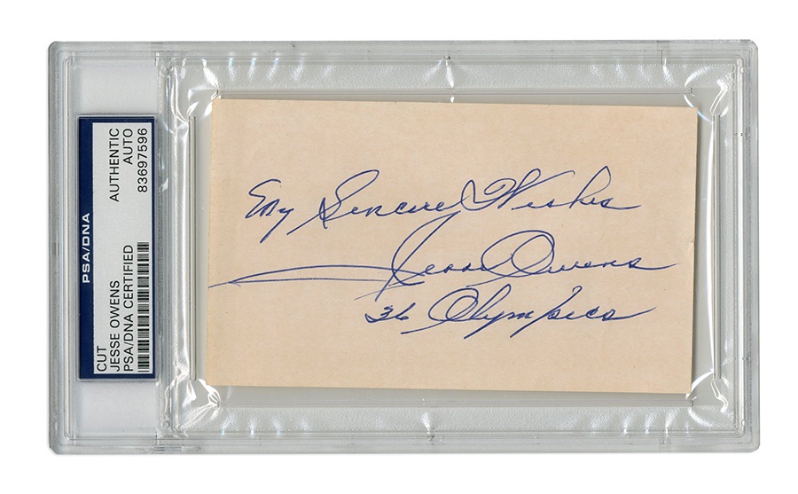 Jesse Owens "1936 Olympics" Signed Index Card
