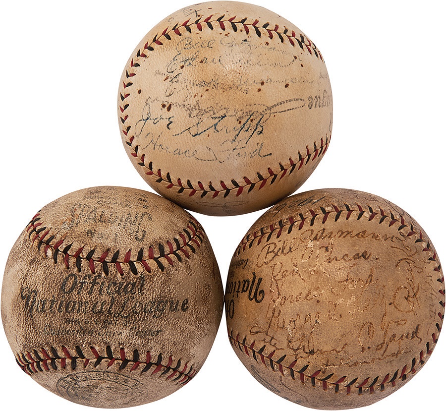 Pete Rose & Cincinnati Reds - Early Cincinnati Reds Baseballs (3)
