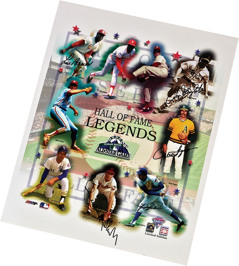 The Lou Brock Collection - Hall of Fame Legends Signed Prints (7)
