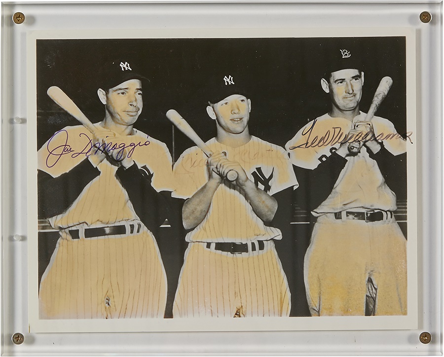 - Joe DiMaggio, Ted Williams and Mickey Mantle Signed Photo