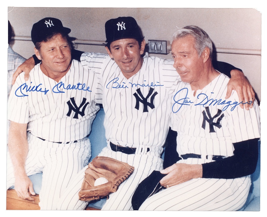 Internet Only - Martin, Mantle and DiMaggio Signed Photo