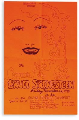 Bruce Springsteen - 1974 "The Dynamic Bruce Springsteen" Concert Poster