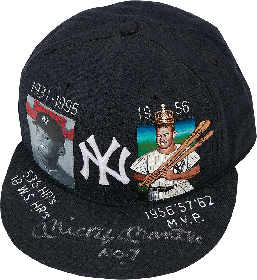 Mantle and Maris - Mickey Mantle #7 Signed Portrait Cap