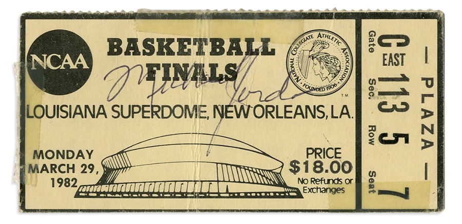 - Vintage Michael Jordan Signed 1982 NCAA Finals Ticket Stub