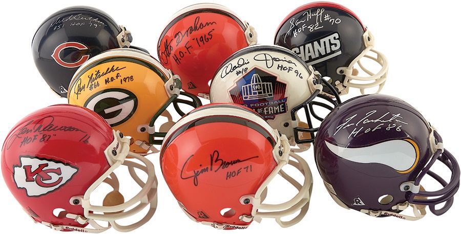 - Collection of Signed Footballs and Mini Helmets (14)