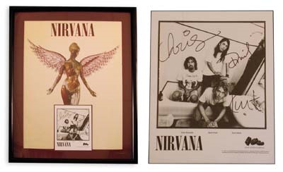 Posters and Handbills - Nirvana Signed Display (28x36" framed)