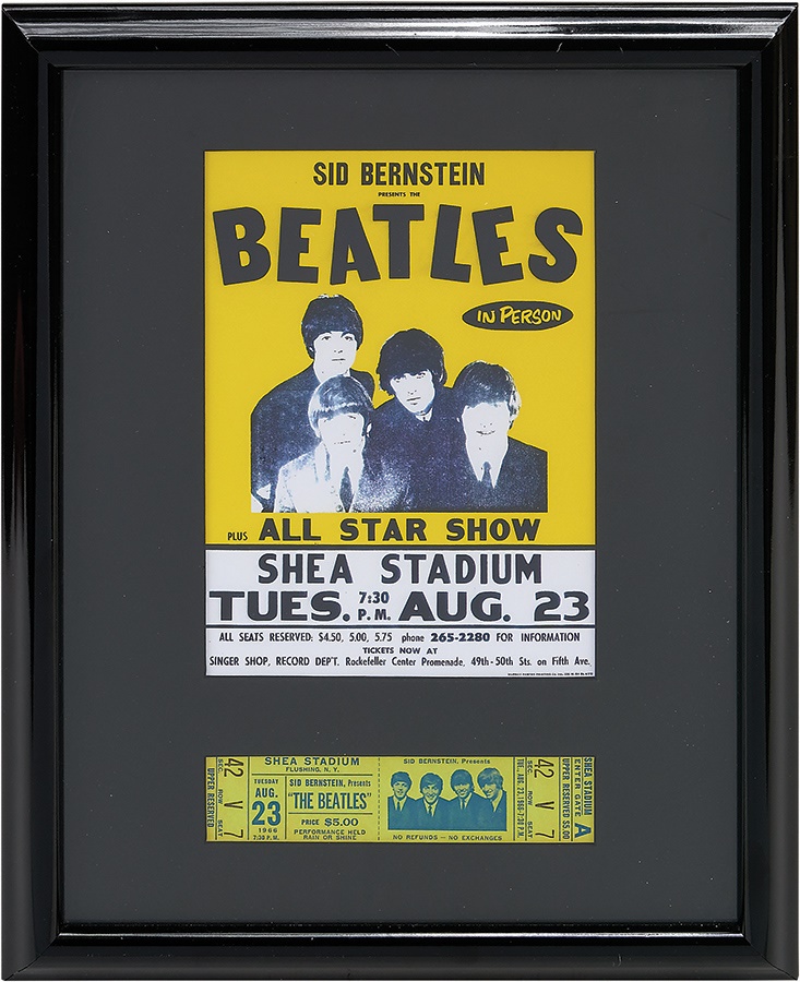 - 1966 The Beatles Shea Stadium Unused Ticket