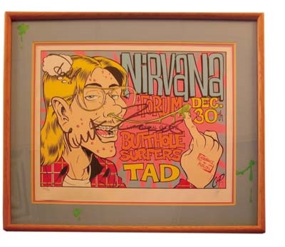 Posters and Handbills - Nirvana Signed Concert Poster 24x28".