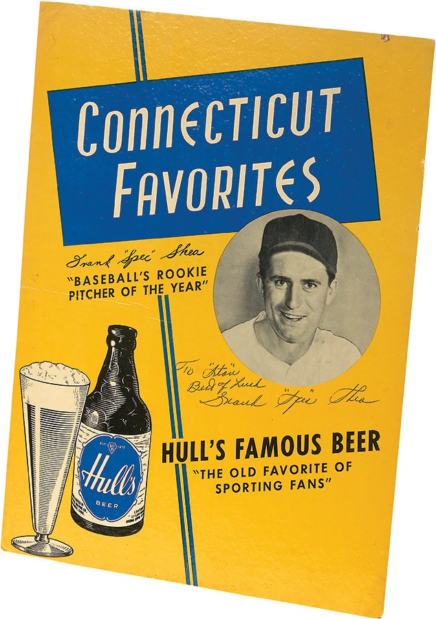 NY Yankees, Giants & Mets - 1947 "Spec" Shea Hull's Beer Sign