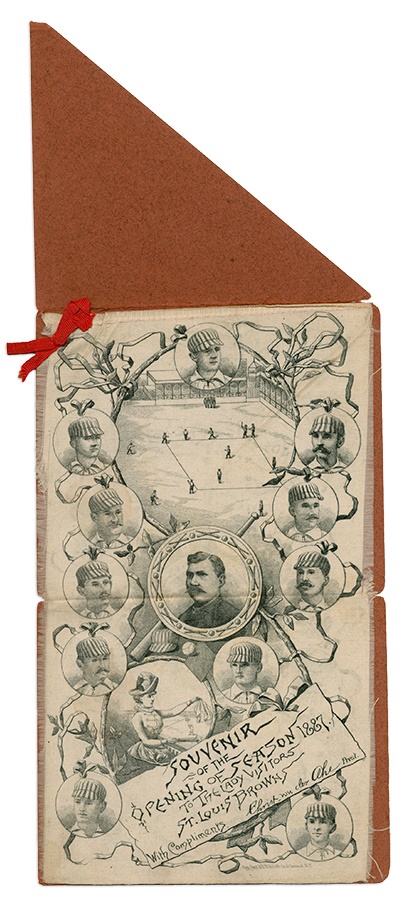 19th Century Baseball - 1887 St. Louis Browns Opening Day Silk in Original Folder