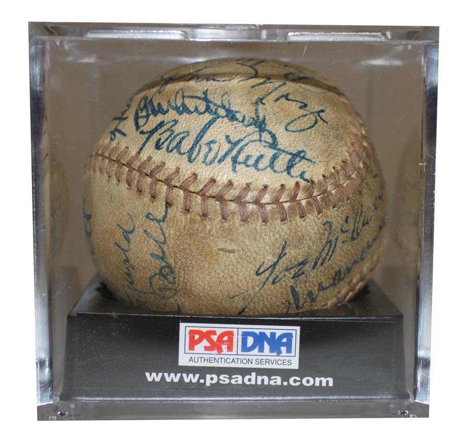 - 1937 All-Star Game Signed Baseball with Babe Ruth, Mel Ott & Jimmie Foxx (PSA/DNA)