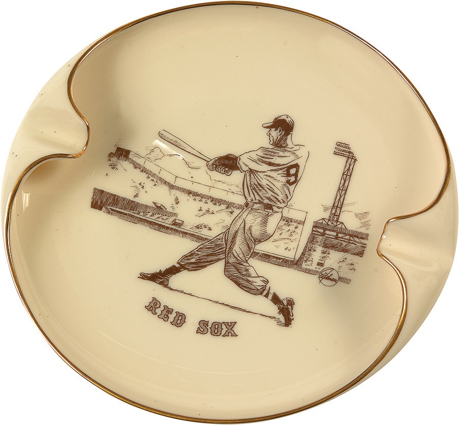 Boston Sports - 1950's Ted Williams Lenox Porcelain Ashtray - First We've Seen