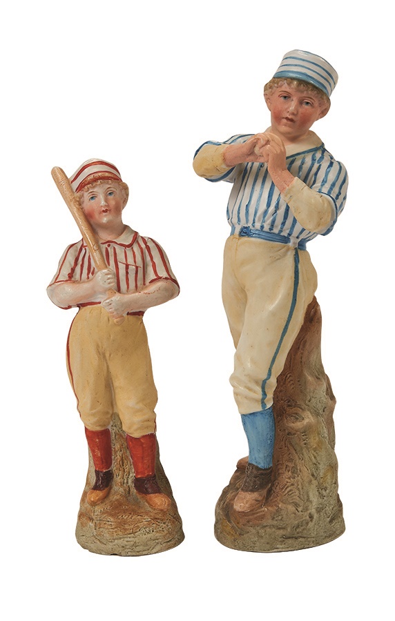 - 19th Century Heubach Baseball Figurines (2)