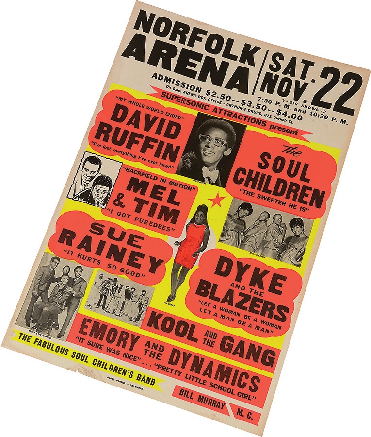 Rock 'N' Roll - 1969 David Ruffin & Early Kool and the Gang "Supersonic" Concert Poster