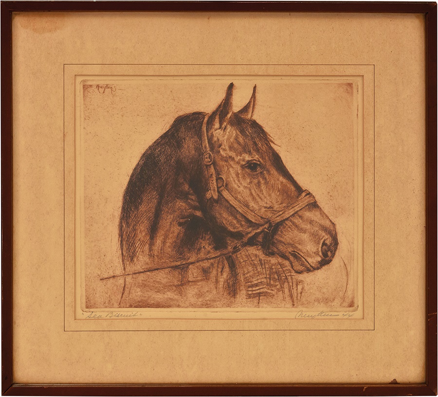 - Original Seabiscuit Etching by Pierre Nuyttens (1944)
