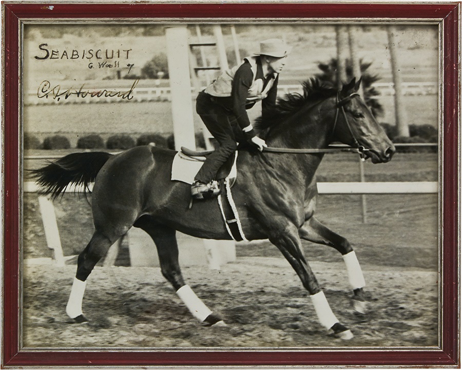 - George Woolf and Seabiscuit Photo Signed by C.S. Howard