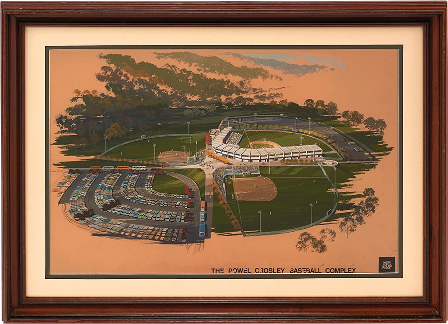 - Giant 1960 Original Crosley Field "Rebirth" Architectural Concept Painting