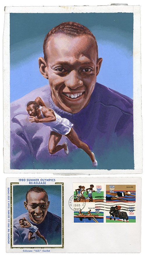 Colorano FDC Original Art Collection - Jesse Owens Original art