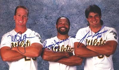 - McGwire, Jackson & Canseco Signed Photograph (8x10")