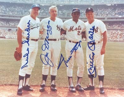 Sports Autographs - Snider, DiMaggio, Mays & Mantle Signed Photograph (8x10")