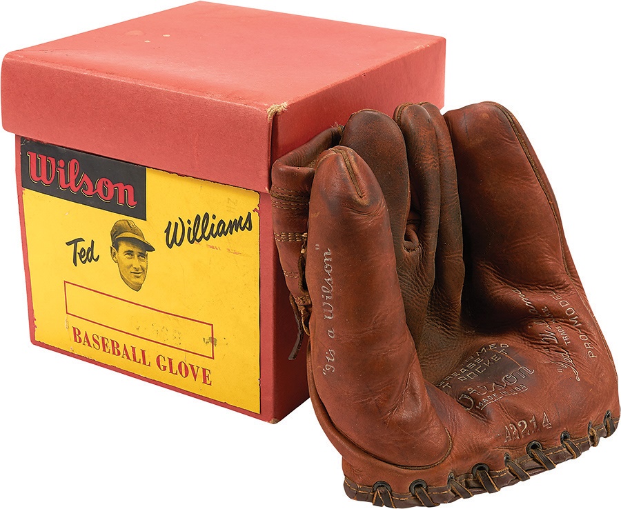 Boston Sports - 1950s Ted Williams Wilson Glove in Original Box