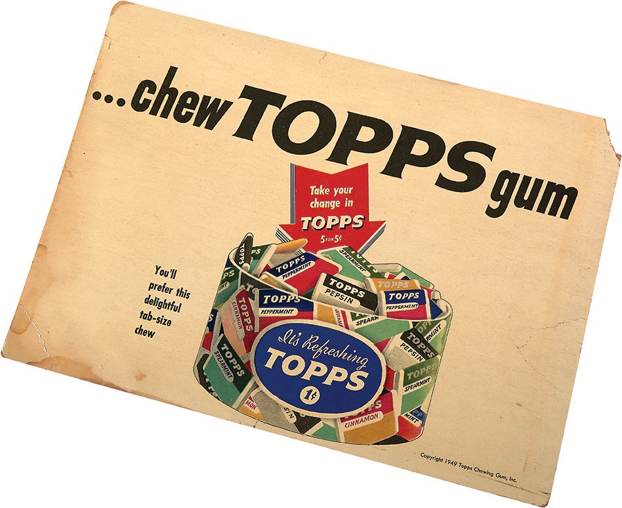 - 1949 Topps Cardboard Advertising Sign