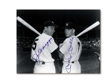 Sports Autographs - DiMaggio & Mantle Signed Photograph (8x10")