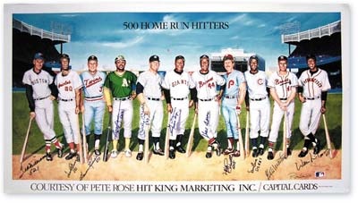 Sports Autographs - 500 Home Run Hitters Signed Poster (38x21")