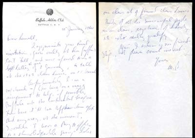 - 1960 Moe Berg Handwritten Letter