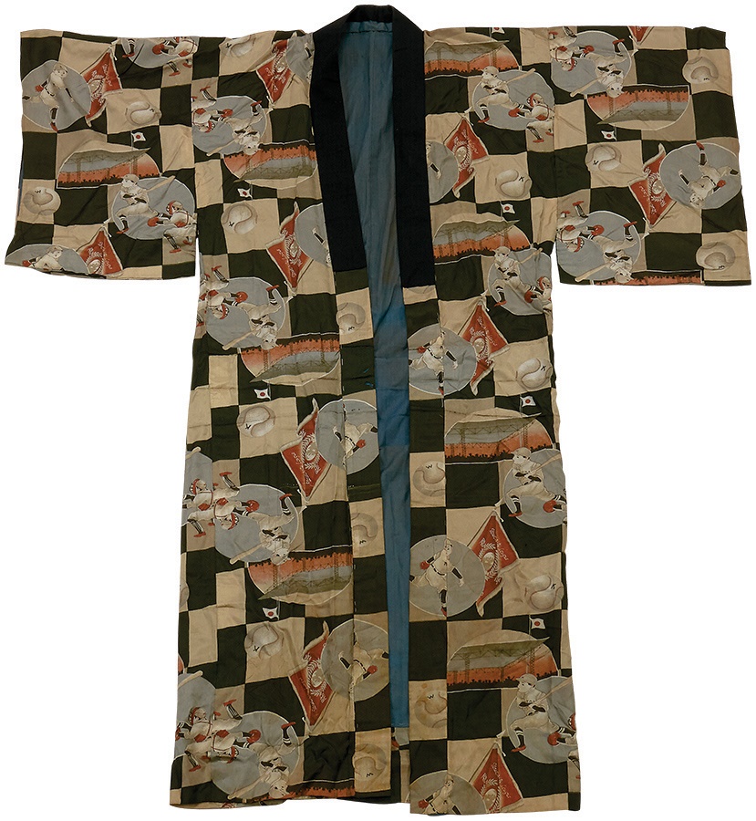 - Circa 1934 Japanese Baseball Silk Kimono