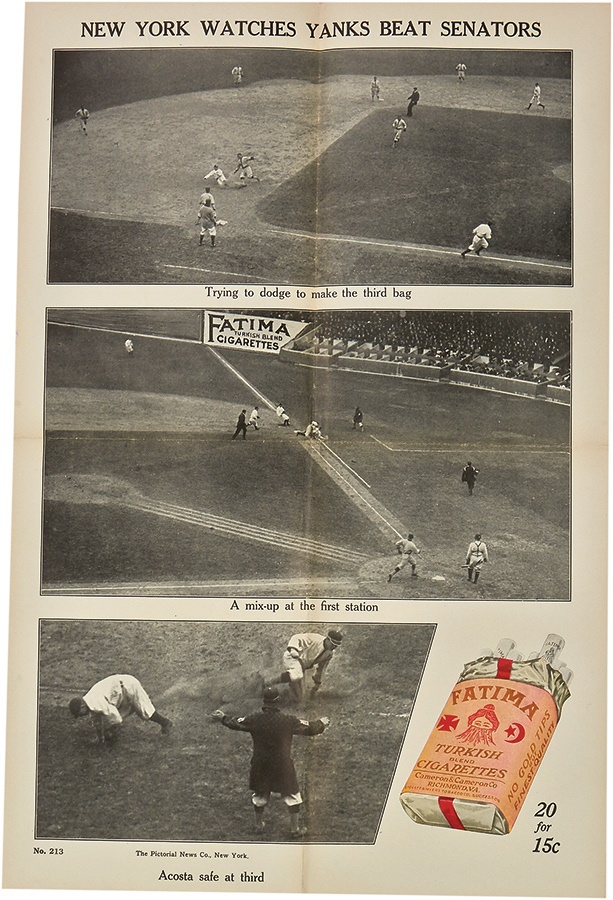 - Walter Johnson Prevails 1916 Yankees-Senator Opening Day Fatima Poster