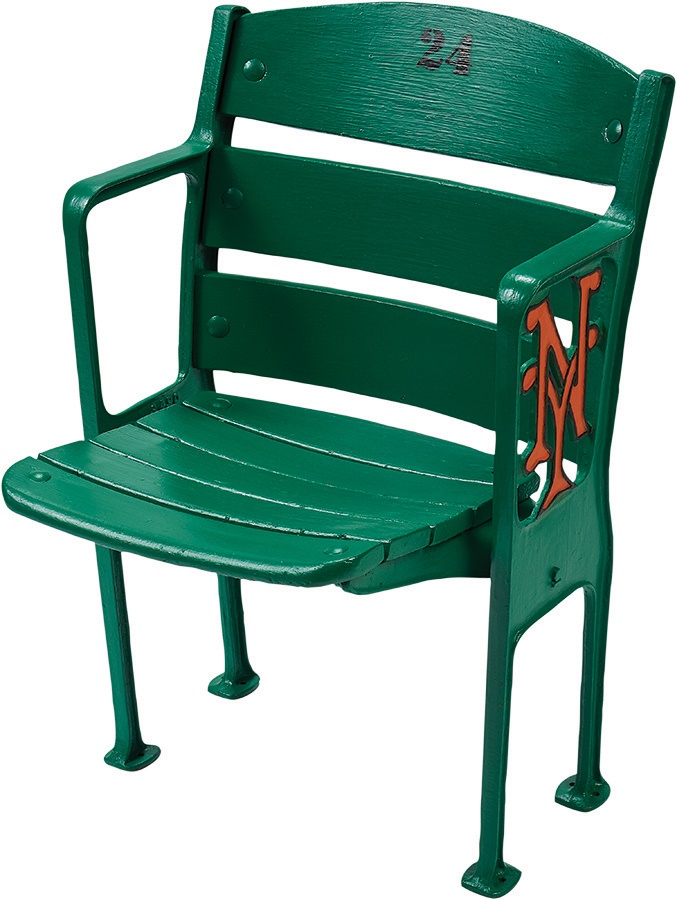 Stadium Artifacts - Willie Mays #24 Polo Grounds Figural "NY" Stadium Seat