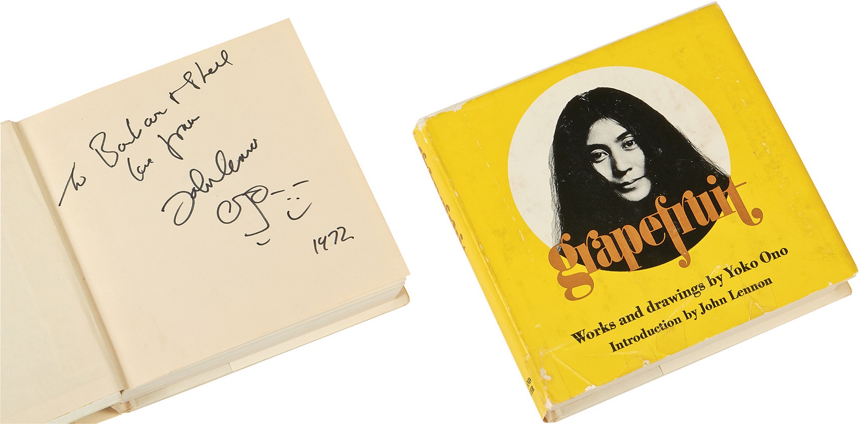 - John Lennon 1972 Signed "Grapfruit" With Splendid Caricature