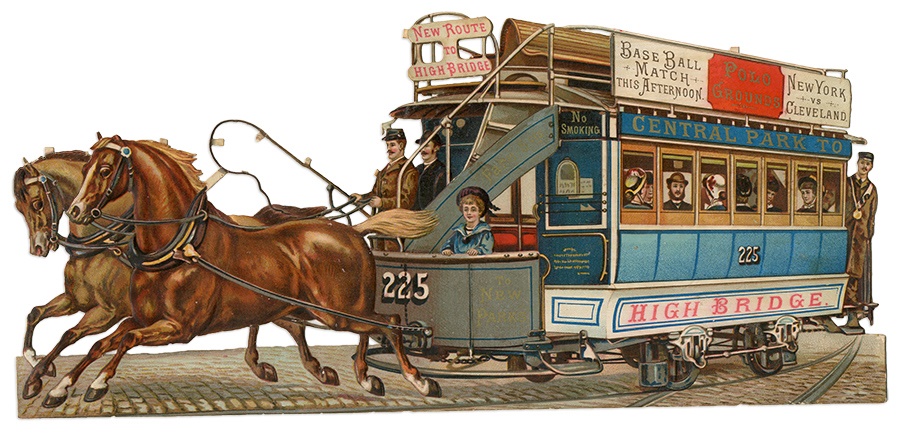 - 1880s Polo Grounds Trolley Car Elaborate "Scrap"