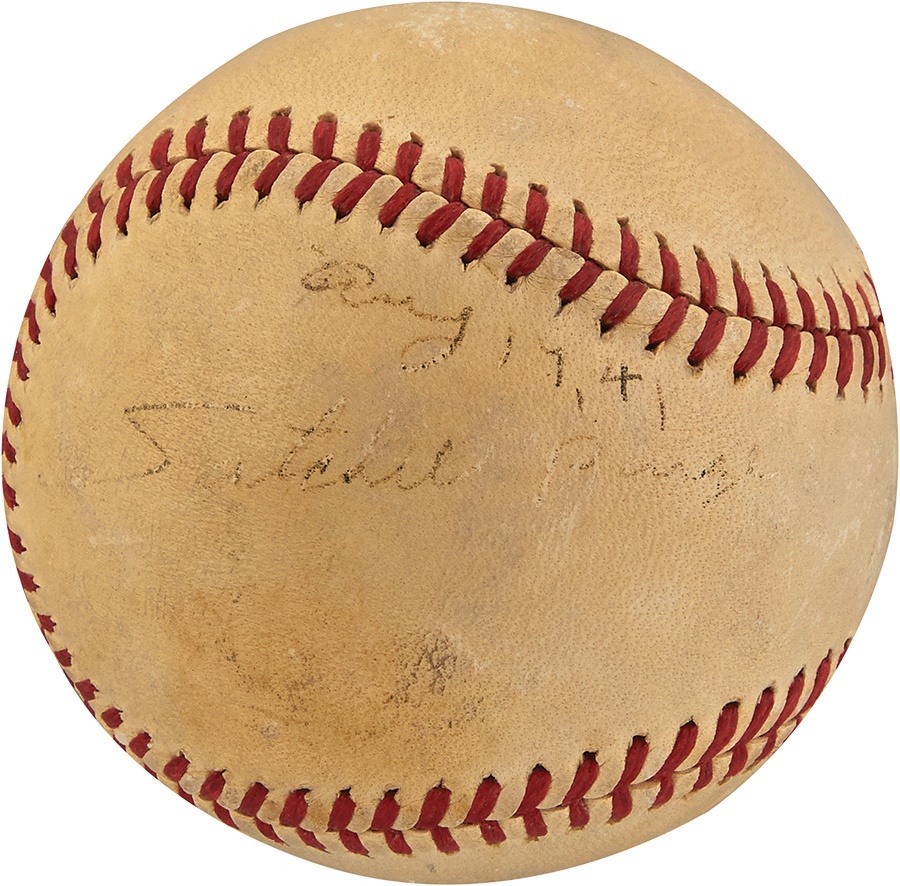 The Joe L Brown Signed Baseball Collection - Satchel Paige Single Signed Negro League Baseball