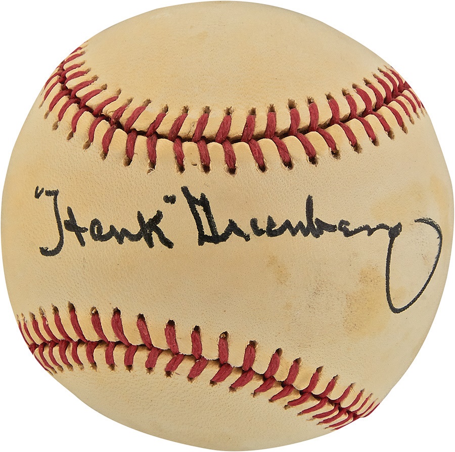 The Joe L Brown Signed Baseball Collection - Hank Greenberg Single Signed Baseball