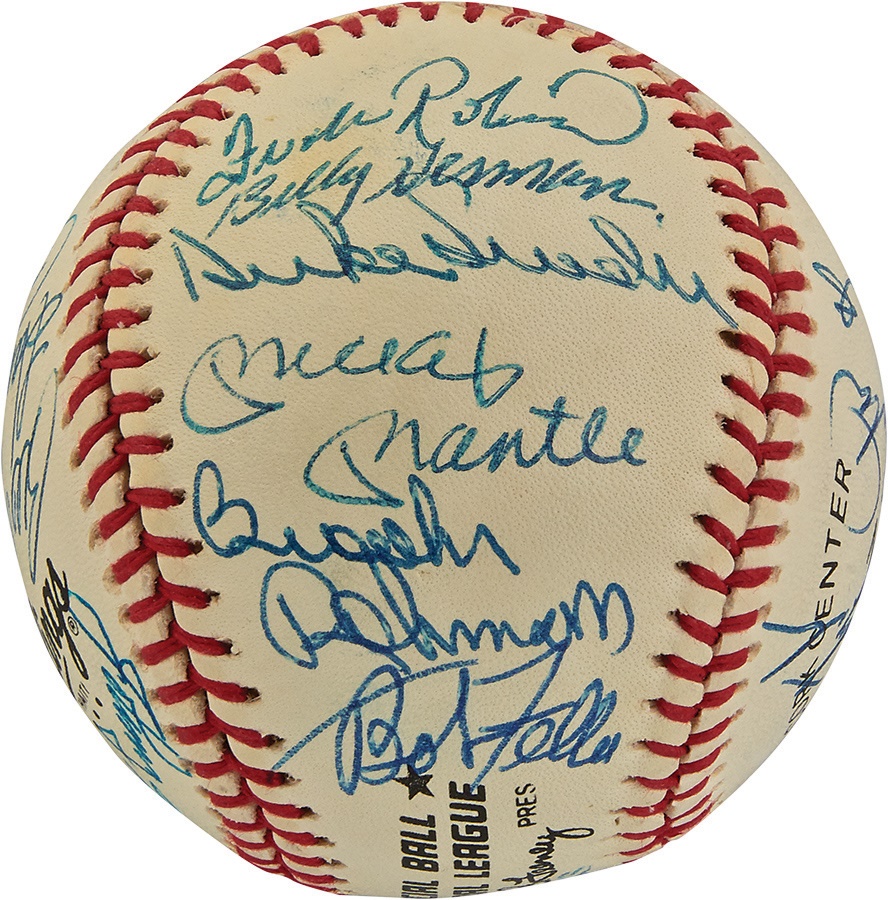 The Joe L Brown Signed Baseball Collection - Showcase Ball With Mickey Mantle