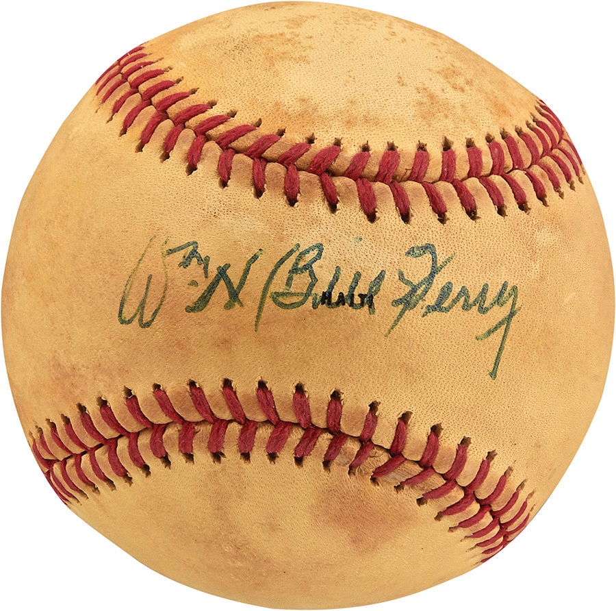 The Joe L Brown Signed Baseball Collection - William Bill Terry Single Signed Baseball