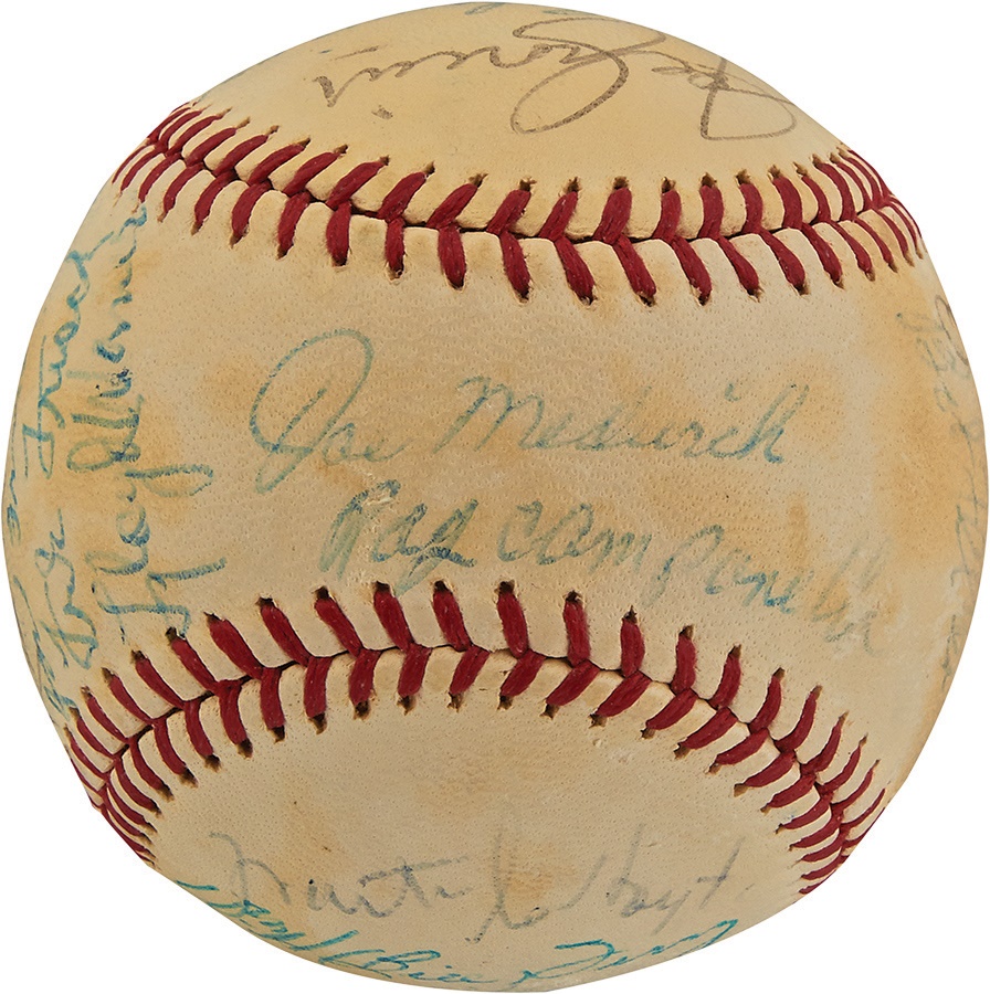 The Joe L Brown Signed Baseball Collection - Hall of Fame Induction Signed Baseball With Satchel Paige