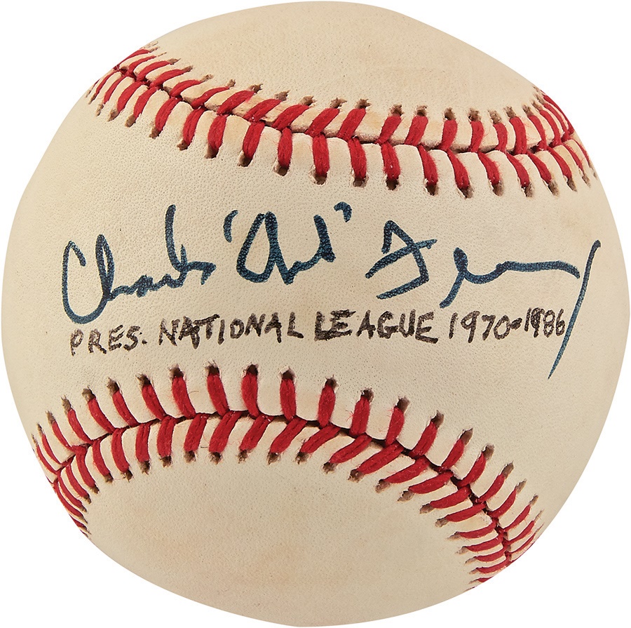 The Joe L Brown Signed Baseball Collection - Charles "Chub" Feeney Single Signed Baseball