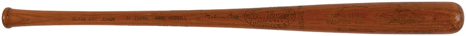 - 1937 New York Giants National League Championship Brown Bat