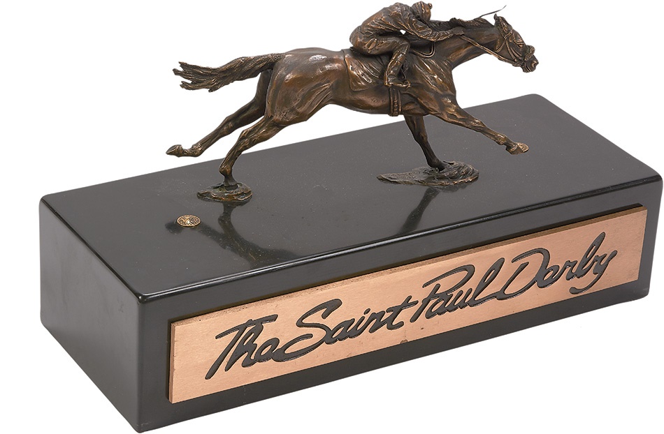 1988 Saint Paul Derby Bronze Horse Racing Trophy