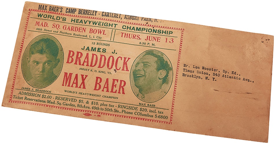 - Jim Braddock Vs. Max Baer Die Cut On-Site Boxing Poster